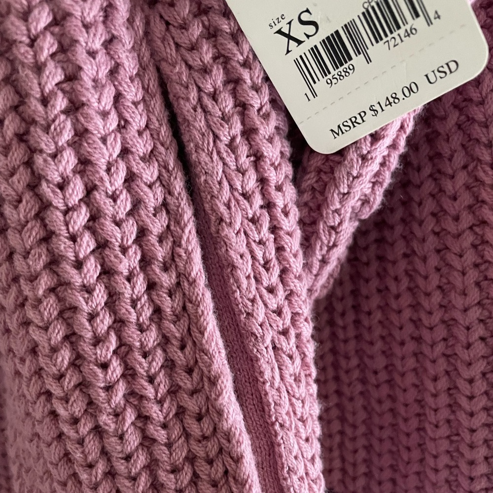 FREE PEOPLE Swim Too Deep Cardigan NWT Sz XS Smoked Pink - Picture 9 of 16